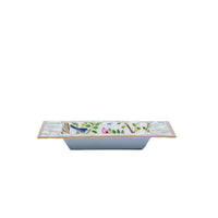 Elsie’s Garden Enameled Tori Trinket Tray – Blue & Pink
