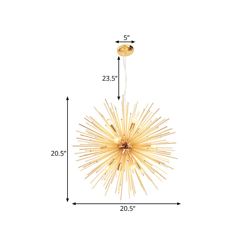 Gold Metal Starburst Chandelier (Various Sizes)