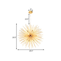 Gold Metal Starburst Chandelier (Various Sizes)