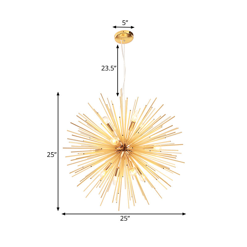 Gold Metal Starburst Chandelier (Various Sizes)