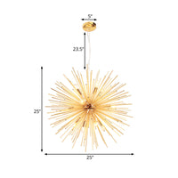 Gold Metal Starburst Chandelier (Various Sizes)