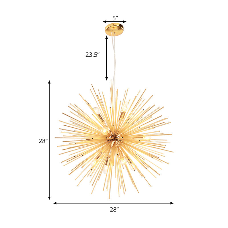 Gold Metal Starburst Chandelier (Various Sizes)