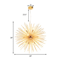 Gold Metal Starburst Chandelier (Various Sizes)