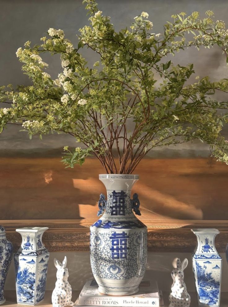 Square Village Scene Bud Vase