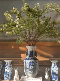 Square Village Scene Bud Vase