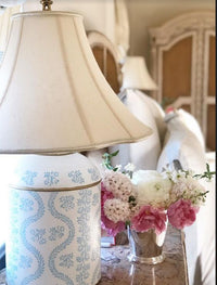 Pastel Blue IKat Tea Caddy Lamp