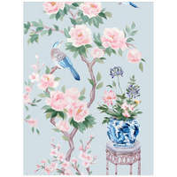 June (Detail) – Blue Chinoiserie Fine Art Paper Print (Various Sizes)