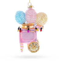 Cotton Candy Cart Glass Ornament