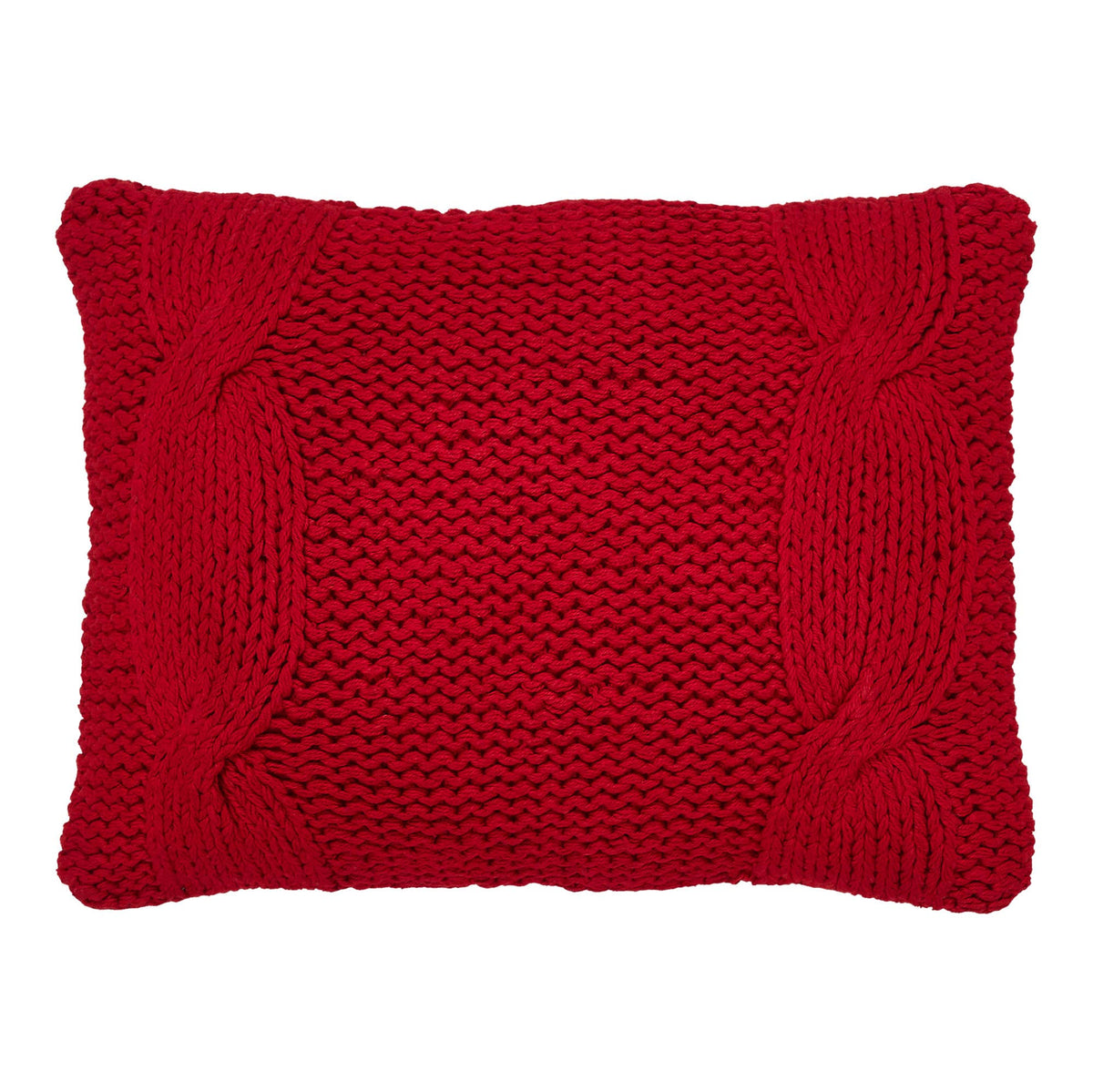 Cable Knit Sweater Pillow Red 12x16