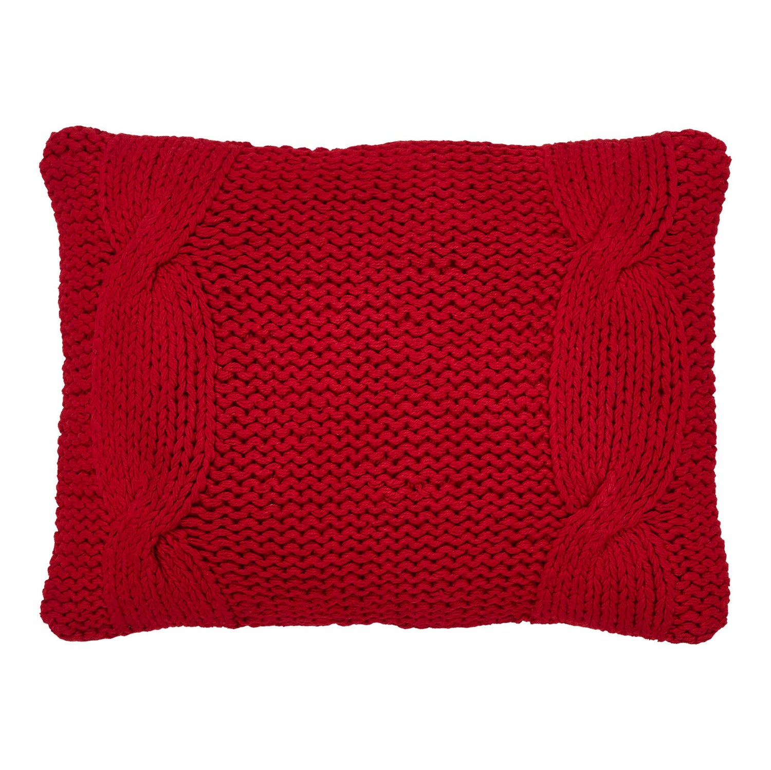Cable Knit Sweater Pillow Red 12x16