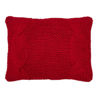 Cable Knit Sweater Pillow Red 12x16
