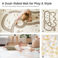 Double-Sided Baby Playmat Urban Zoo Adventure