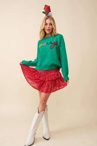 Red “Merry” Letter Christmas Sweater