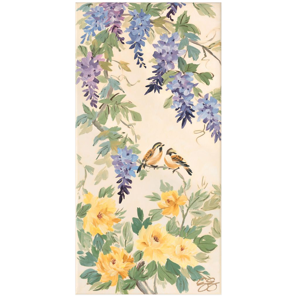 Amelia: A Chinoiserie Fine Art Print with Wisteria, Peonies &amp; Birds (Various Sizes)