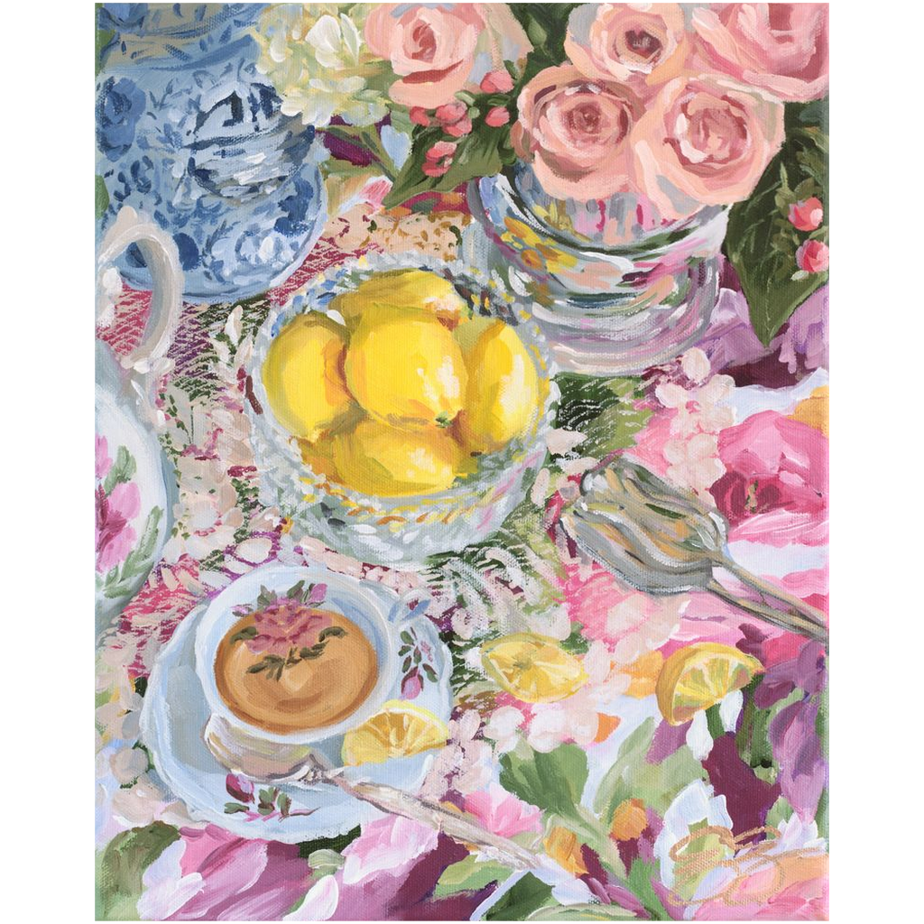 Lemon Tea No. 1 – Fine Art Tablescape Canvas Print (Various Sizes)
