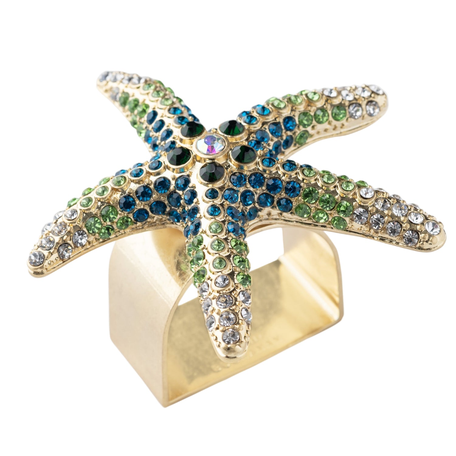 Sparkling Starfish Napkin Rings – Green (Set of 4)