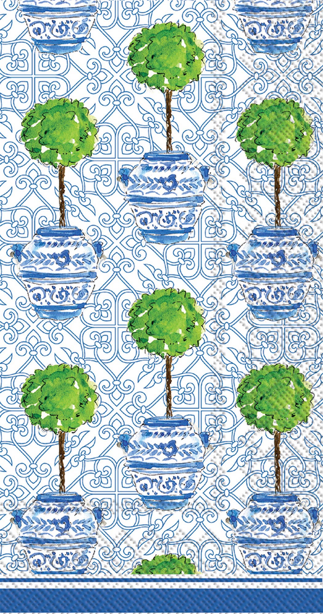 Blue Topiary Paper Guest Napkin 16ct
