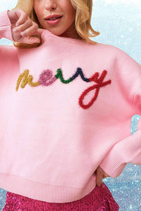 Red “Merry” Letter Christmas Sweater