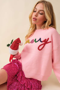 Red “Merry” Letter Christmas Sweater