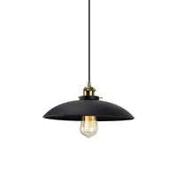 London Modern Industrial Pendant Light Black Saucer Shade (2 Sizes)