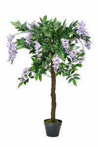 48" Artificial Wisteria Tree With Moss In Black Pot