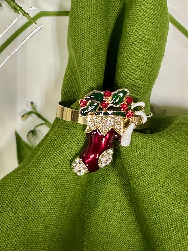 Red Stocking Set of 4 Napkin Ring