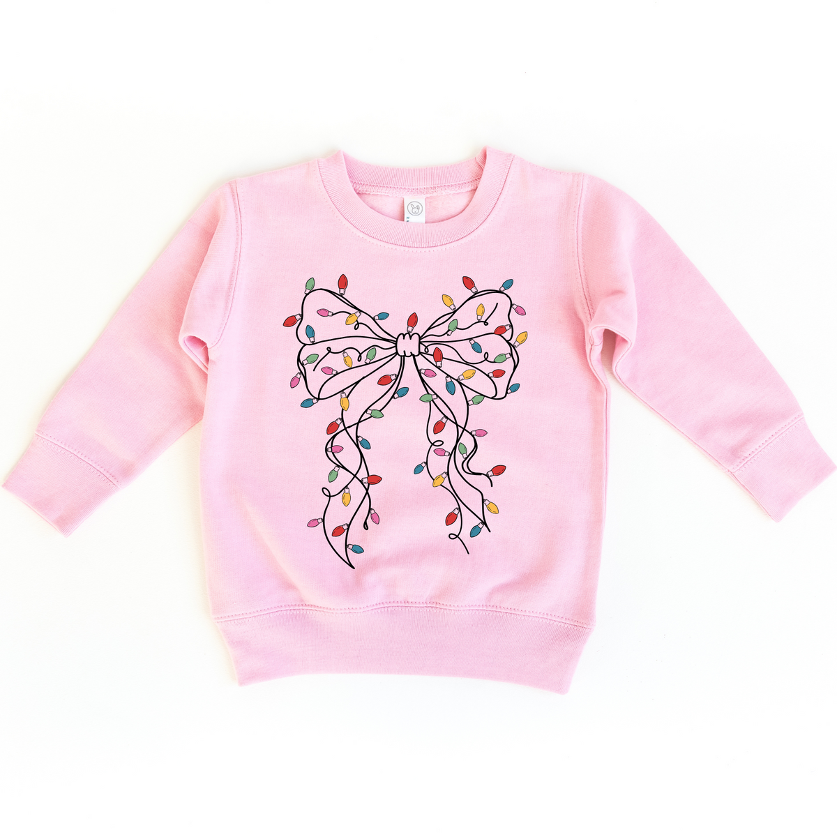 Girls Coquette Bow Christmas Lights Sweatshirt (Various Colors)
