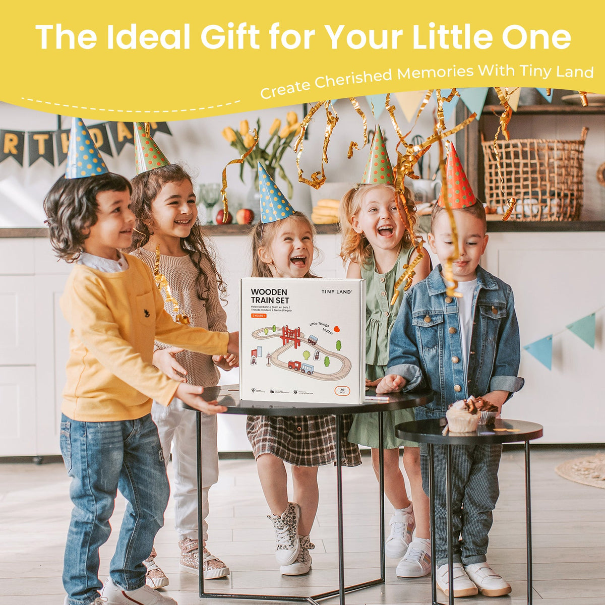 Wooden Train Set for Children 39 Pcs