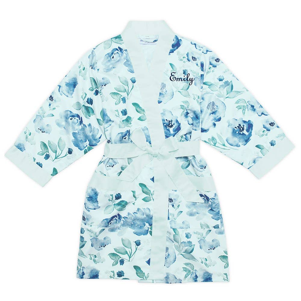 Floral Satin Robe with Pockets