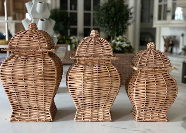 Square Wicker Jar (3 Sizes)