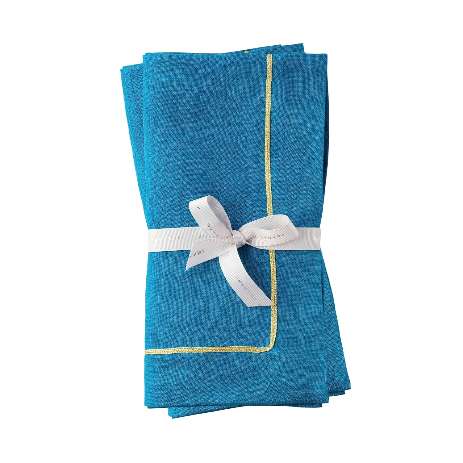 Gold Trim Dinner Napkins – Turquoise (Set of 2)