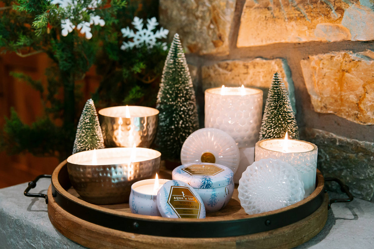 Winter Wonderland 8oz Petite Shimmer Candle (White)