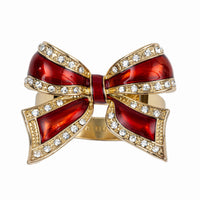 Enamel Bow Skinny Napkin Rings – Red (Set of 4)