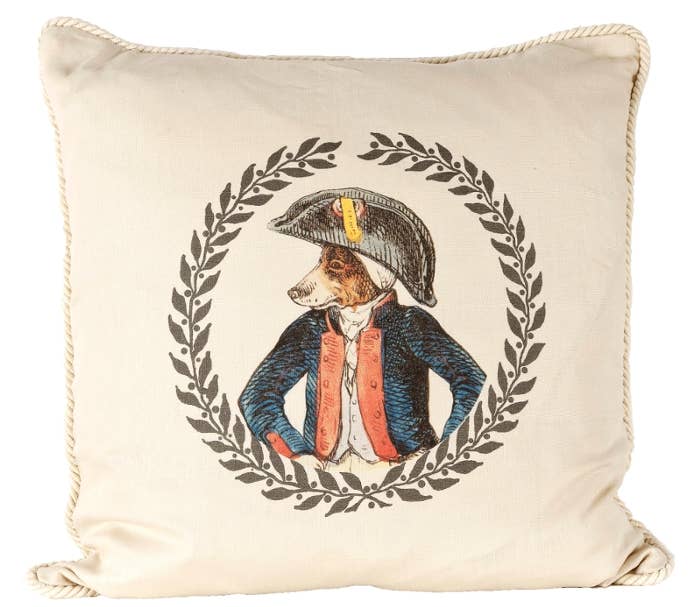 Napoleon Dog Linen Pillow 20"x20"