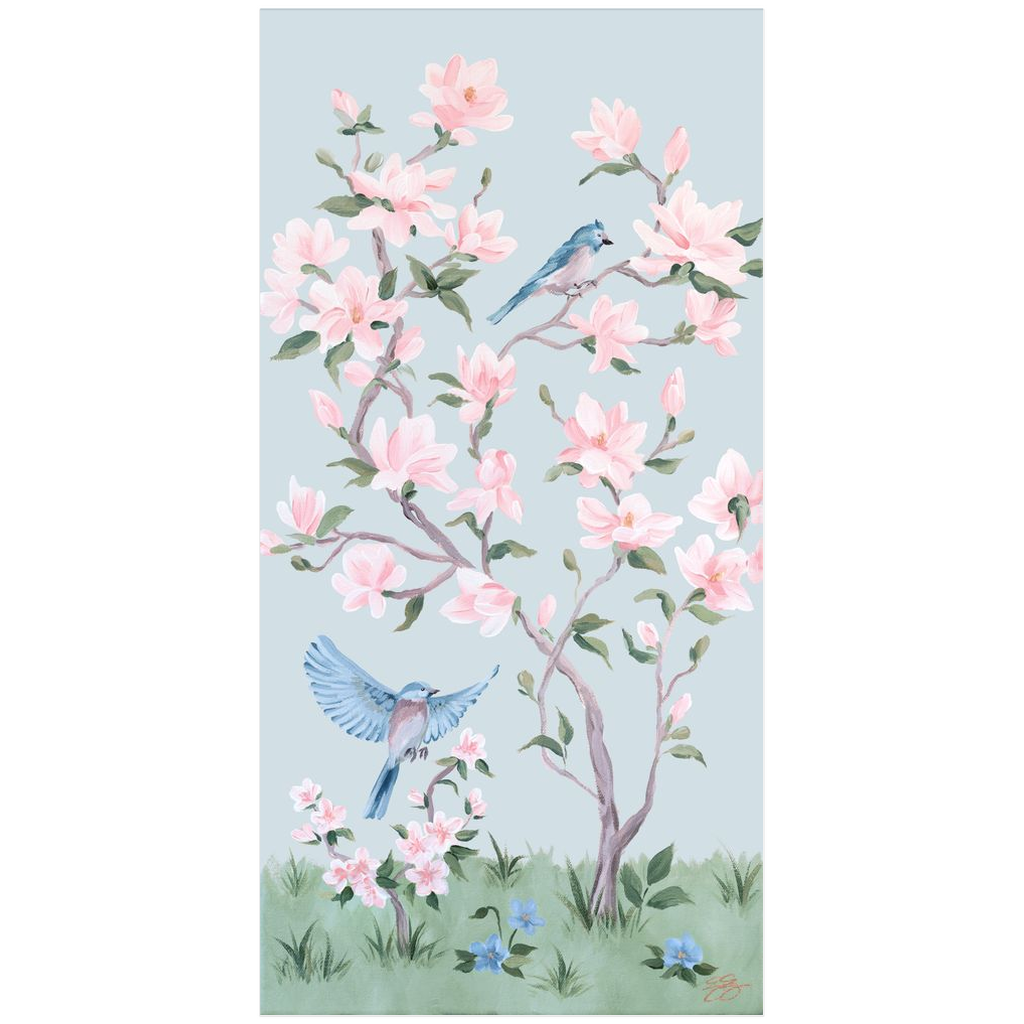 May – Blue Chinoiserie Fine Art Paper Print (Various Sizes)