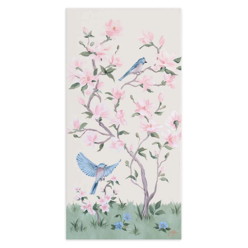 May – Ivory Chinoiserie Canvas Wrap (Various Sizes)