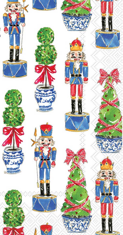 Nutcracker & Topiary Christmas Paper Guest Towels — Set of 16
