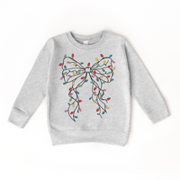 Girls Coquette Bow Christmas Lights Sweatshirt (Various Colors)