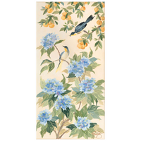 Anne: A Chinoiserie Fine Art Print with Oranges, Hydrangeas &amp; Bird (Various Sizes)