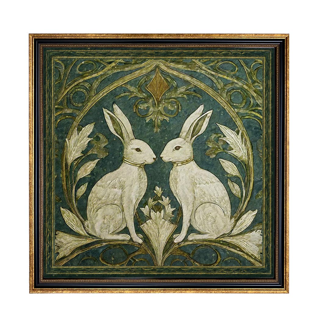 Art Nouveau Bunny Print – Framed Wall Art