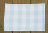 Teal and White Double-Sided Cotton Gingham Placemats Set of 6