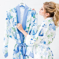Floral Satin Robe with Pockets