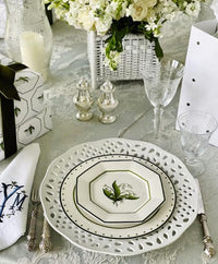Lily of the Valley Green and White Salad Plate