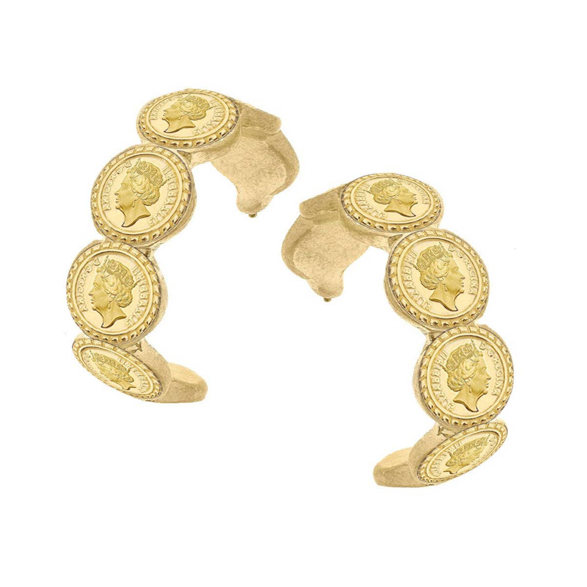 Limited-Edition Queen Elizabeth II Coin Earrings