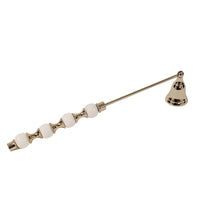 Gold Candle Snuffer White and Gold Beaded Handle