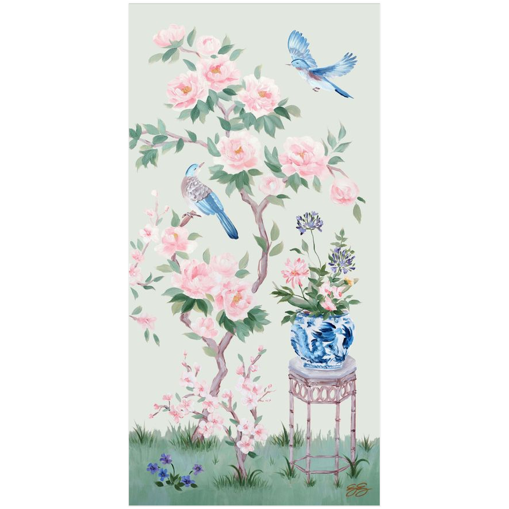 June – Green Chinoiserie Fine Art Paper Print (Various Sizes)