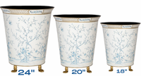 Ivory & Blue Chinoiserie Footed Floor Planter (Various Sizes)