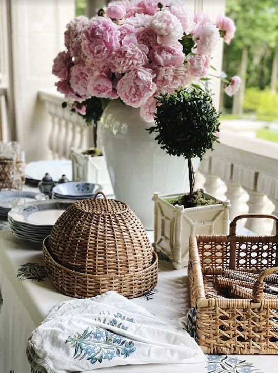 White Rustic Bamboo Box Planter (2 Sizes)