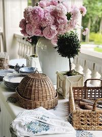 White Rustic Bamboo Box Planter (2 Sizes)