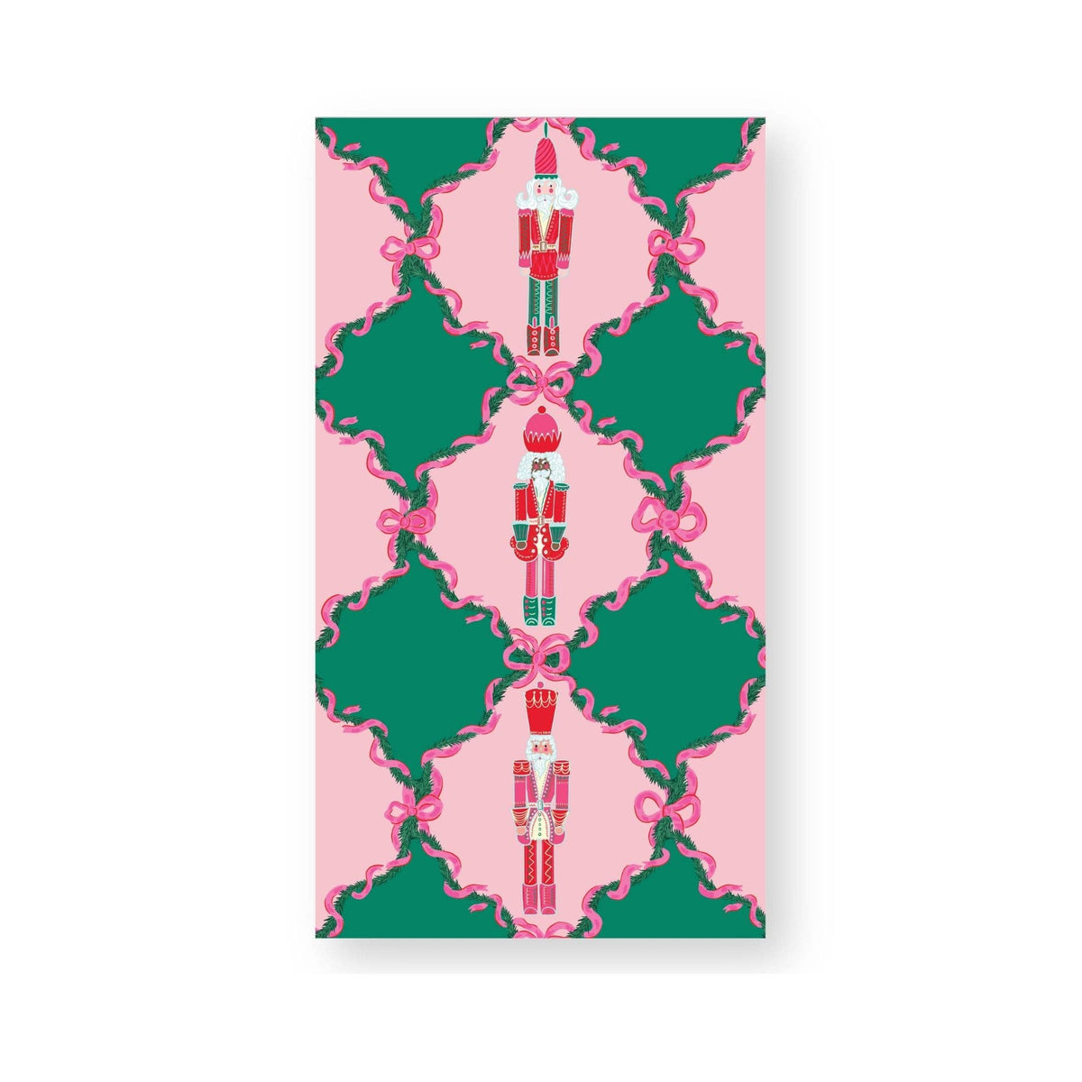 Nutcracker Pink & Green Guest Towels — Set of 20
